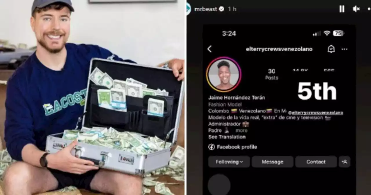 Colombo-venezolano ganó US$10.000 en sorteo de Mr. Beast, influenciador estadounidense