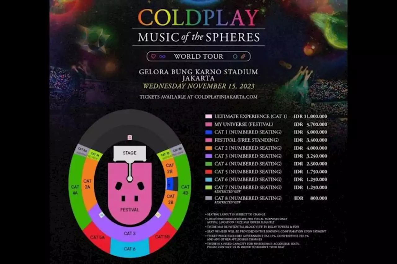 Tiket Konser Coldplay Termahal Rp 11 Juta, Ini yang akan Didapat Penonton |Republika Online