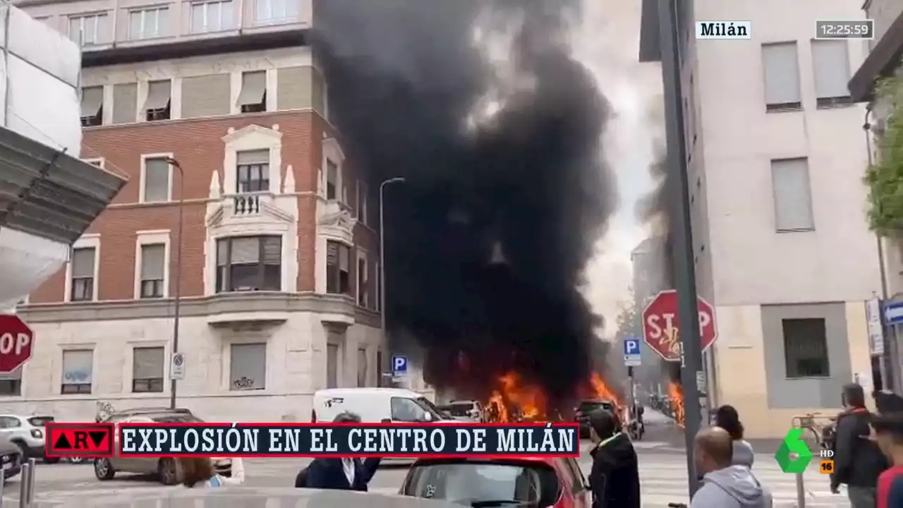 Una fuerte explosión en el centro de Milán deja una gran columna de humo