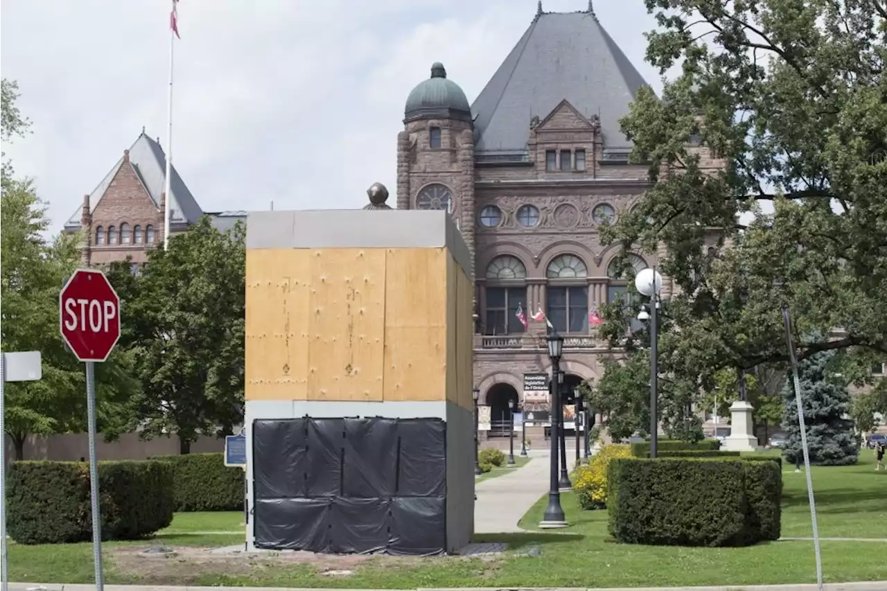 LILLEY: Boards around statue of Sir John A. Macdonald not coming down soon