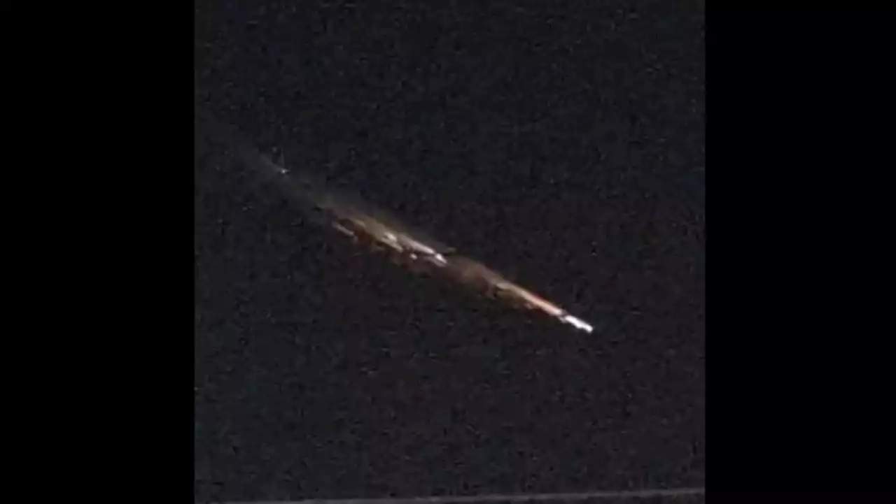 Great balls of fire! 'Rocket debris' lights up Japan night