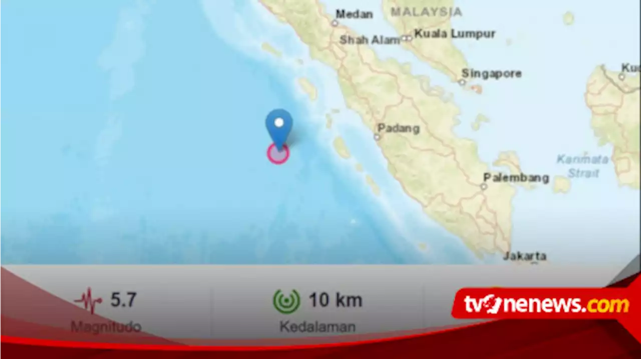 Gempa Magnitudo 5.7 Guncang Nias Selatan