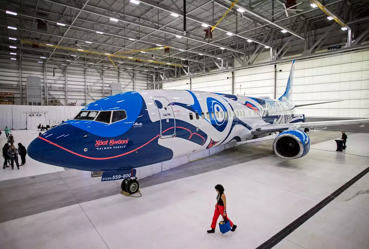 Alaska Airlines unveils new plane design honoring salmon by Juneau artist Crystal Worl