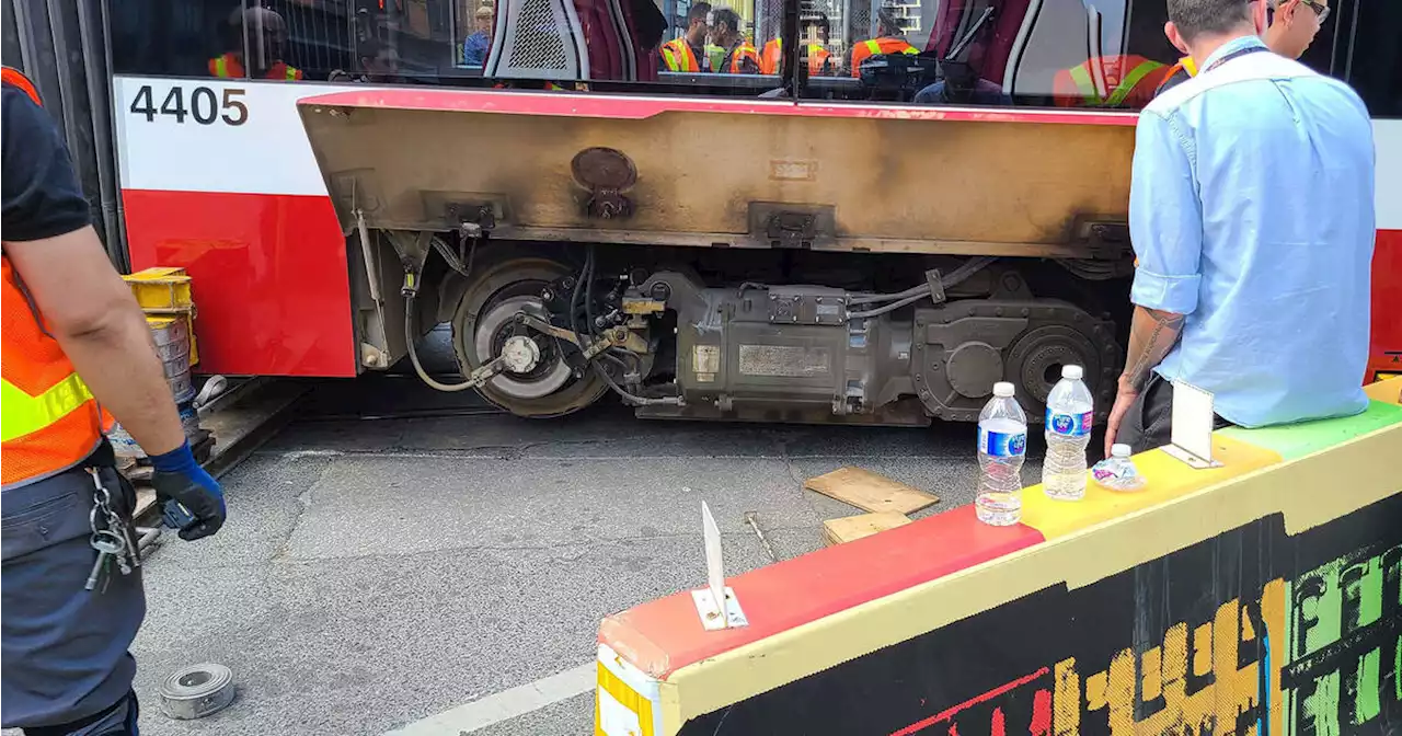 TTC streetcar derails causing diversions and traffic in Toronto