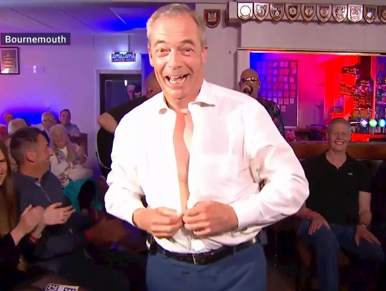 Trump Ally Nigel Farage Strips On Live TV To Right Said Fred's 'I'm Too Sexy'