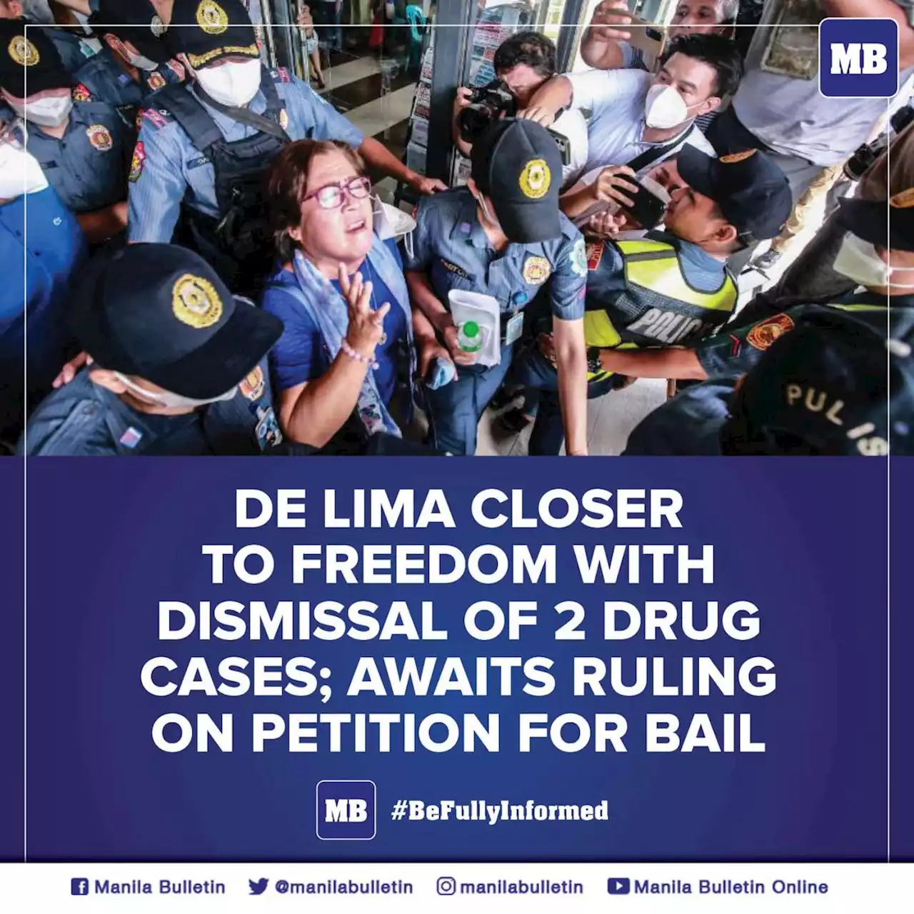 De Lima closer to freedom with dismissal of 2 drug cases; awaits ruling on petition for bail