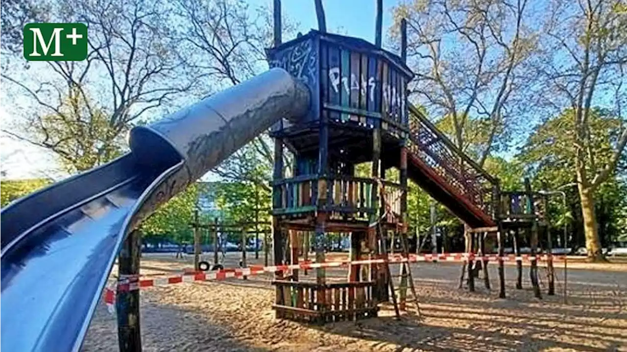 Spielplatz im Volkspark Wilmersdorf durch Feuer beschädigt