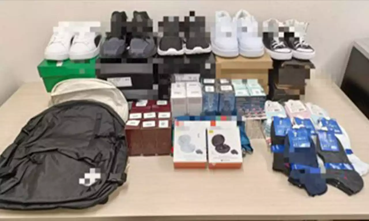 Man and woman arrested for selling counterfeit goods online, items worth over $260,000 seized