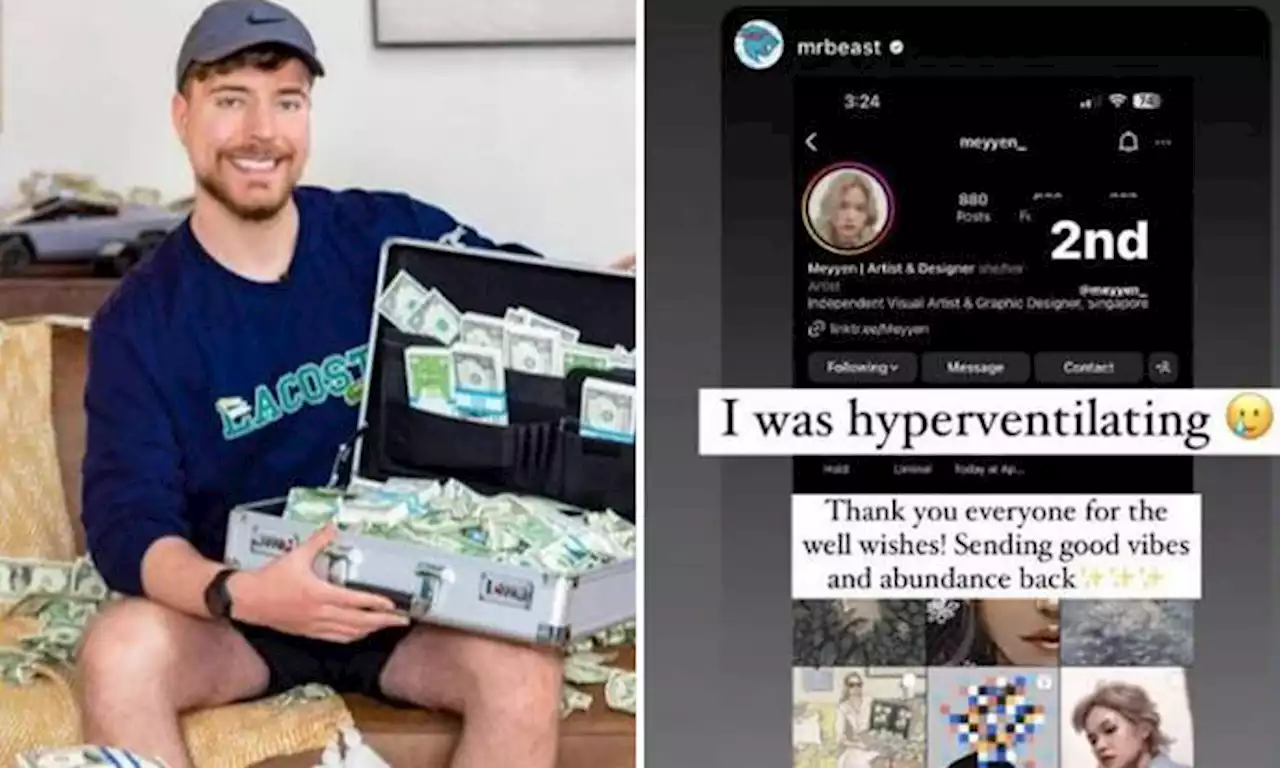 S'porean woman 'hyperventilating' after winning US$10,000 in MrBeast's Instagram giveaway