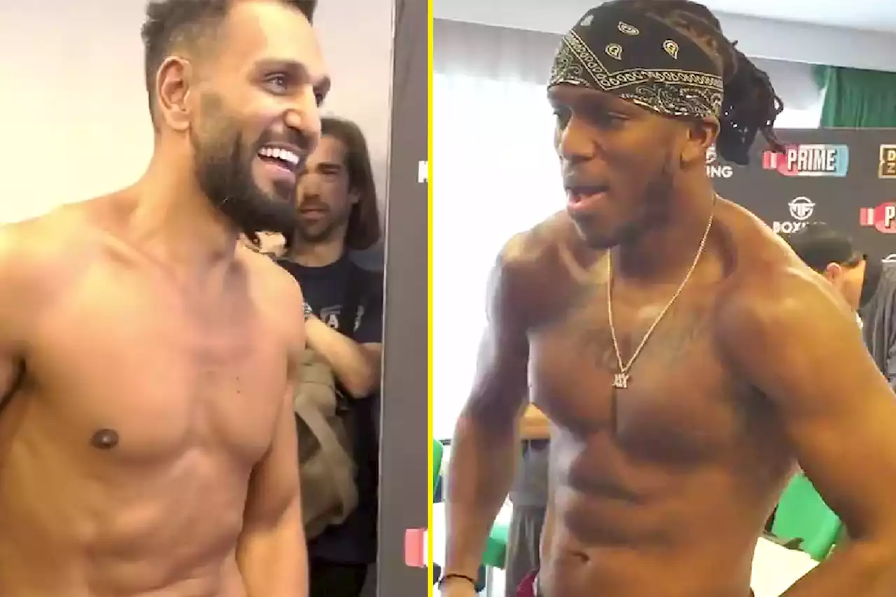 Backstage footage shows KSI trash talking Joe Fournier after official weigh-in