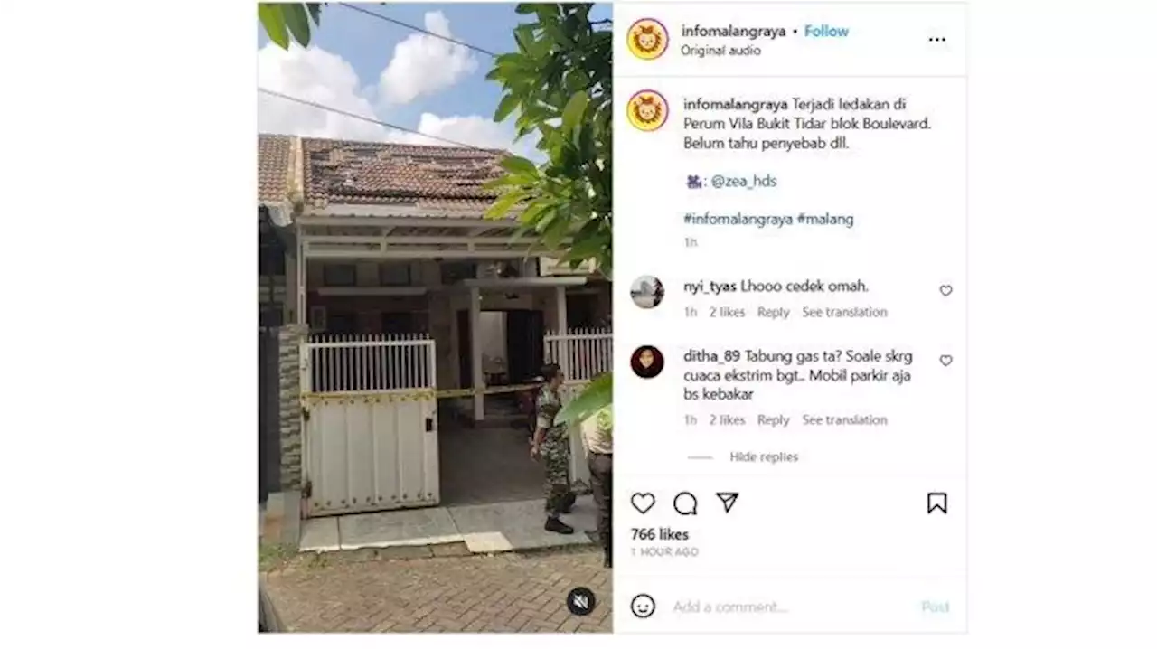 BREAKING NEWS -Terjadi Ledakan di Perum Villa Bukit Tidar Kota Malang, Polisi Pasang Police Line - Suryamalang.com