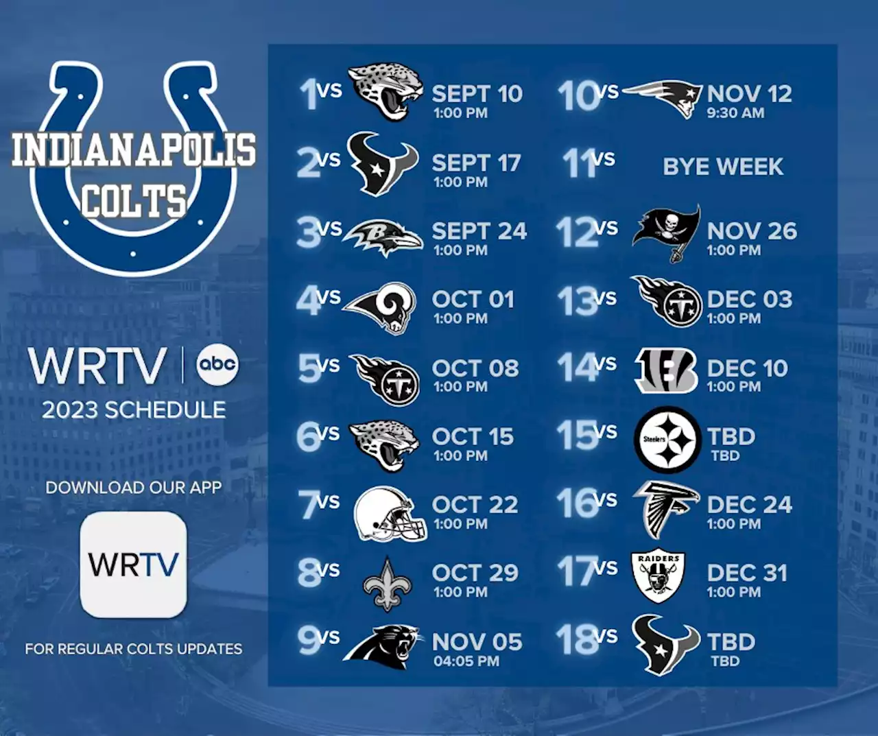 Colts 2023 schedule unveiled