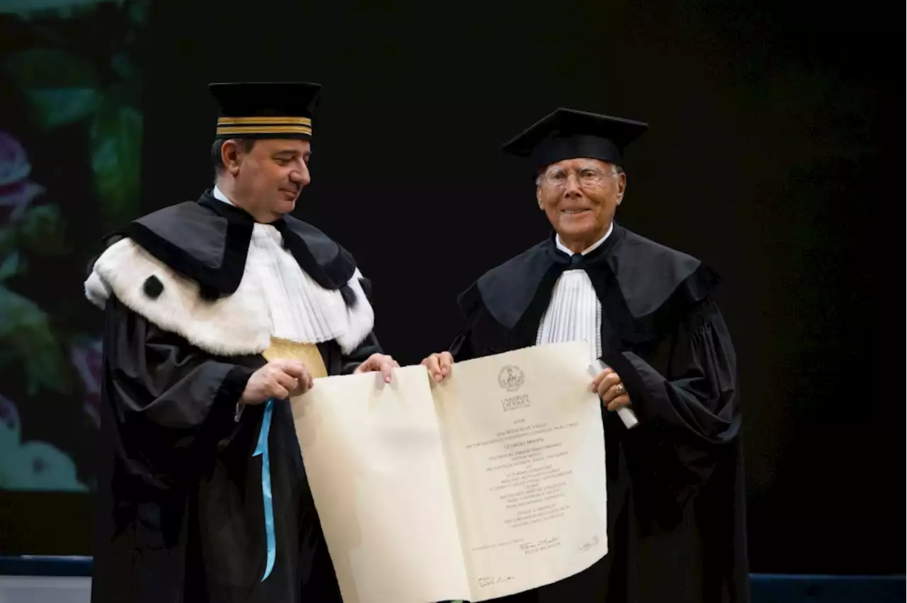 Giorgio Armani Addresses Hard Work, Independence While Receiving Honorary Doctorate