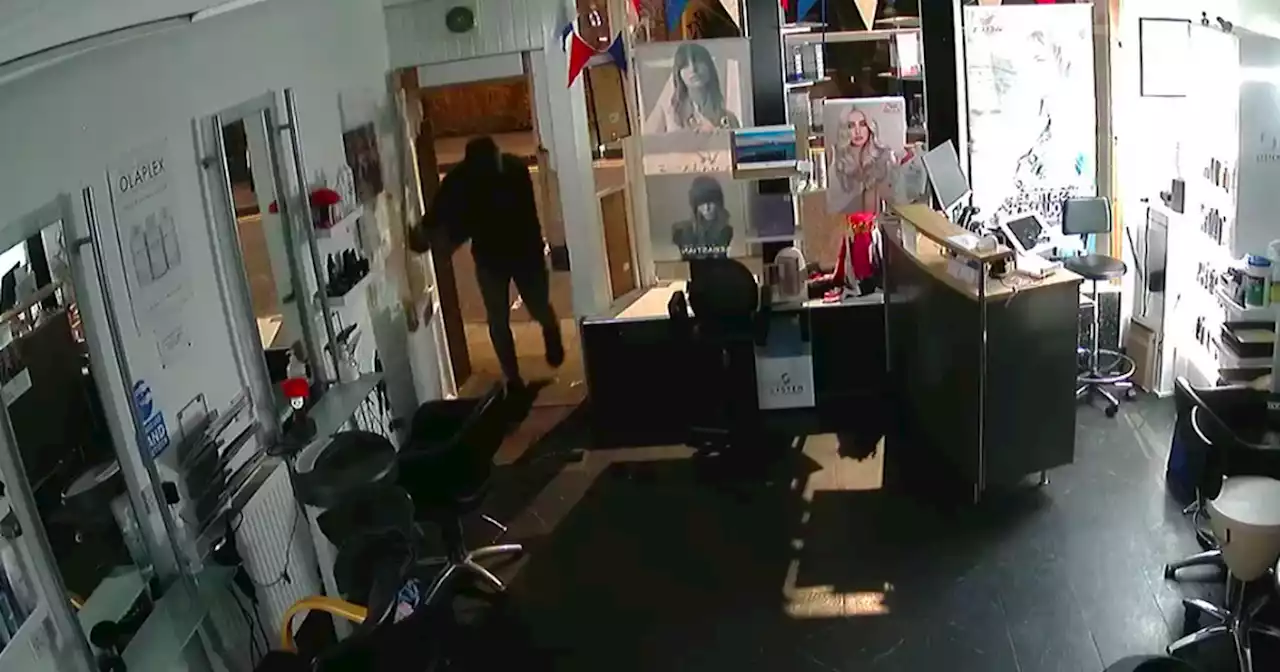 Hooded thief caught rummaging through Scots salon as owner 'fed up' of break-ins