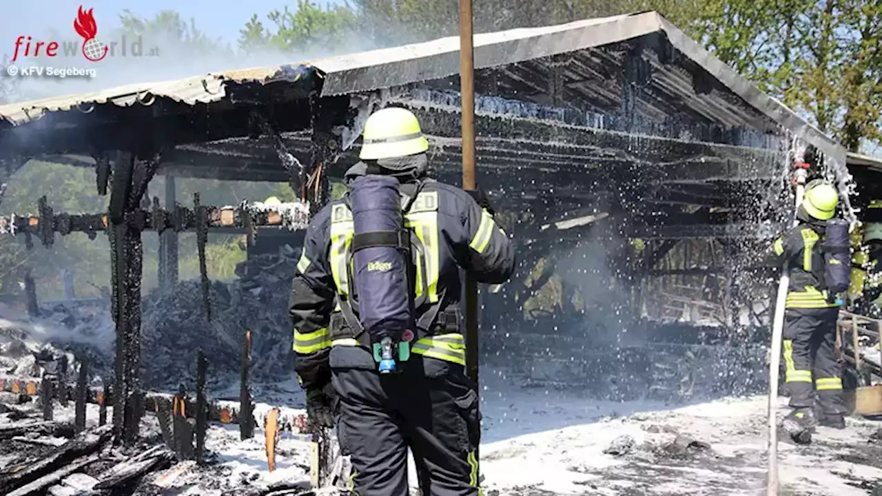 D: Doppelcarport mit Fahrzeugen brennt in Tensfeld → Echtalarm statt Sirenenprobe um 12