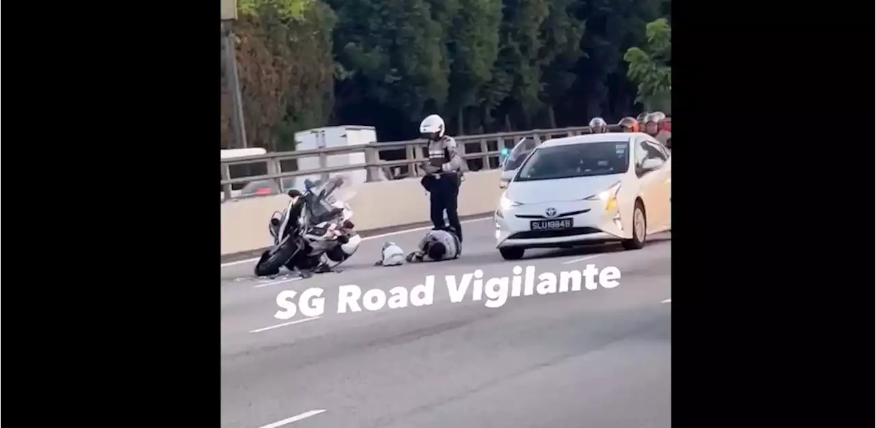 'Even our enforcement officers are not spared from drivers who change lanes without checking': Officer down allegedly after being hit by reckless driver - Singapore News