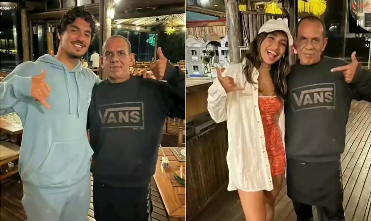 Gabriel Medina e Vanessa Lopes surgem juntos em restaurante em meio a rumores de romance