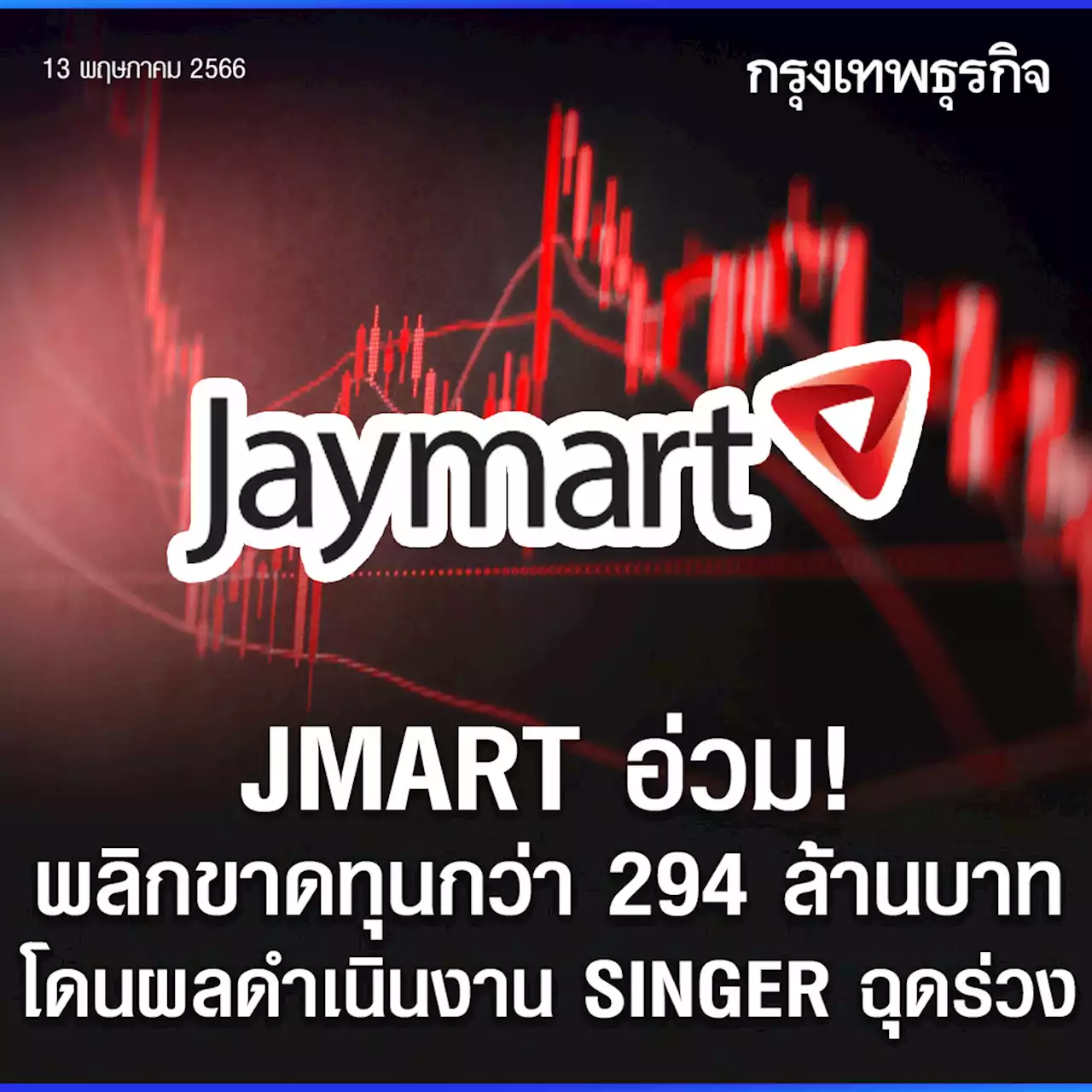 JMART เผยไตรมาส 1/66 พลิกขาดทุน 294 ล้าน รับผลกระทบจาก SINGER