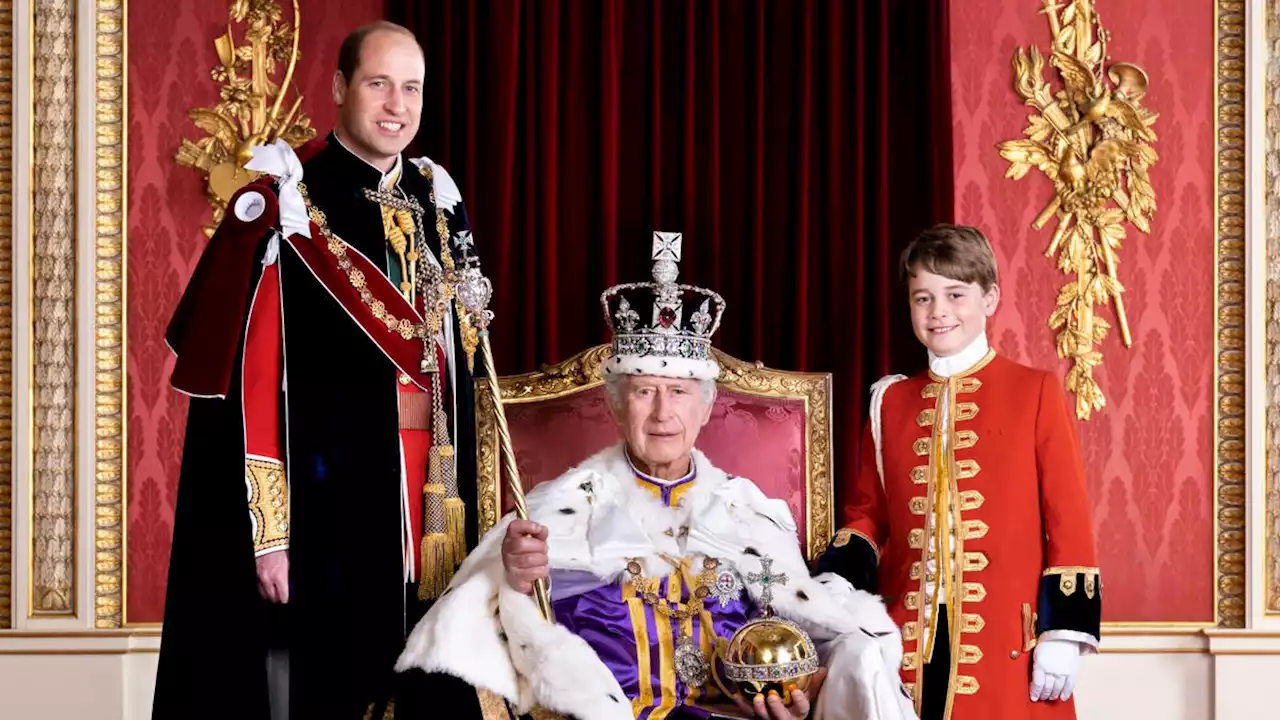 Heirs to the throne: New portrait of King Charles alongside William and George released a week on from Coronation