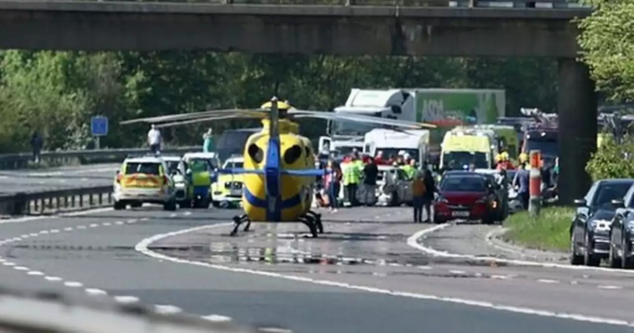 Three children being treated for injuries at scene of major M66 crash