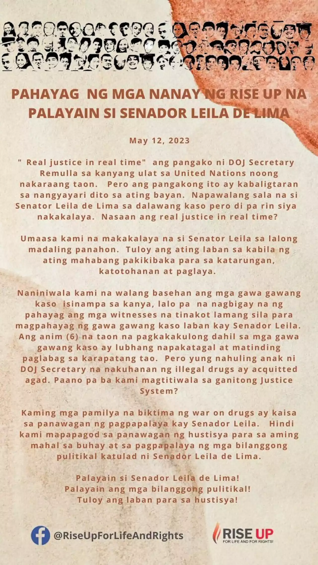 Rights groups on De Lima acquittal: 'Long overdue' step toward justice