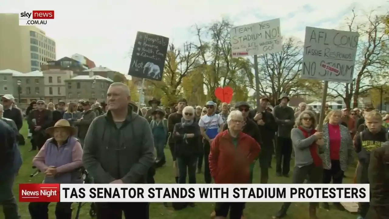 Tasmania&#8217;s Parliament sees hundreds of protestors gather to oppose new stadium