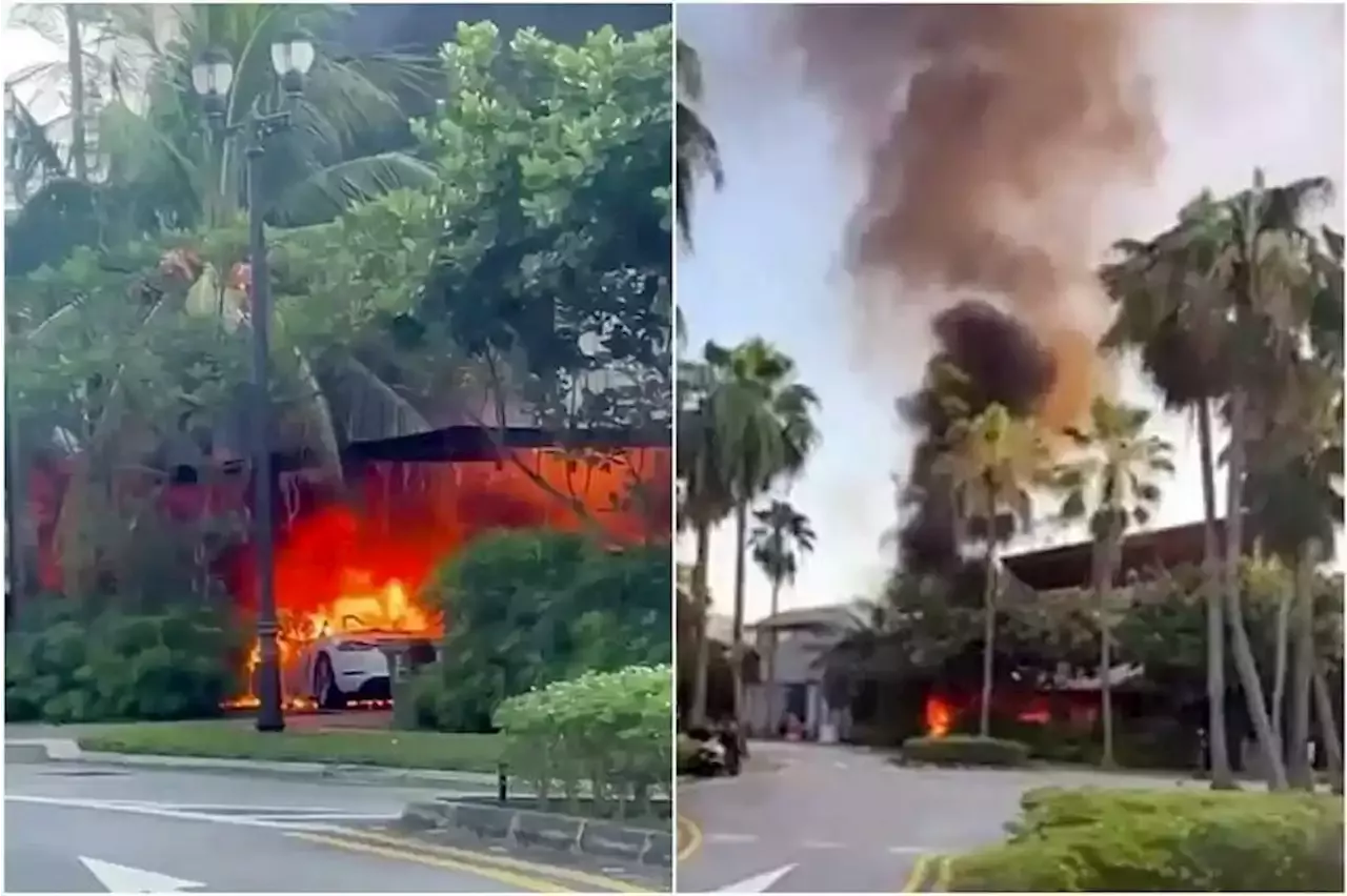 Fire breaks out in Sentosa Cove house, possibly due to charging of electric car