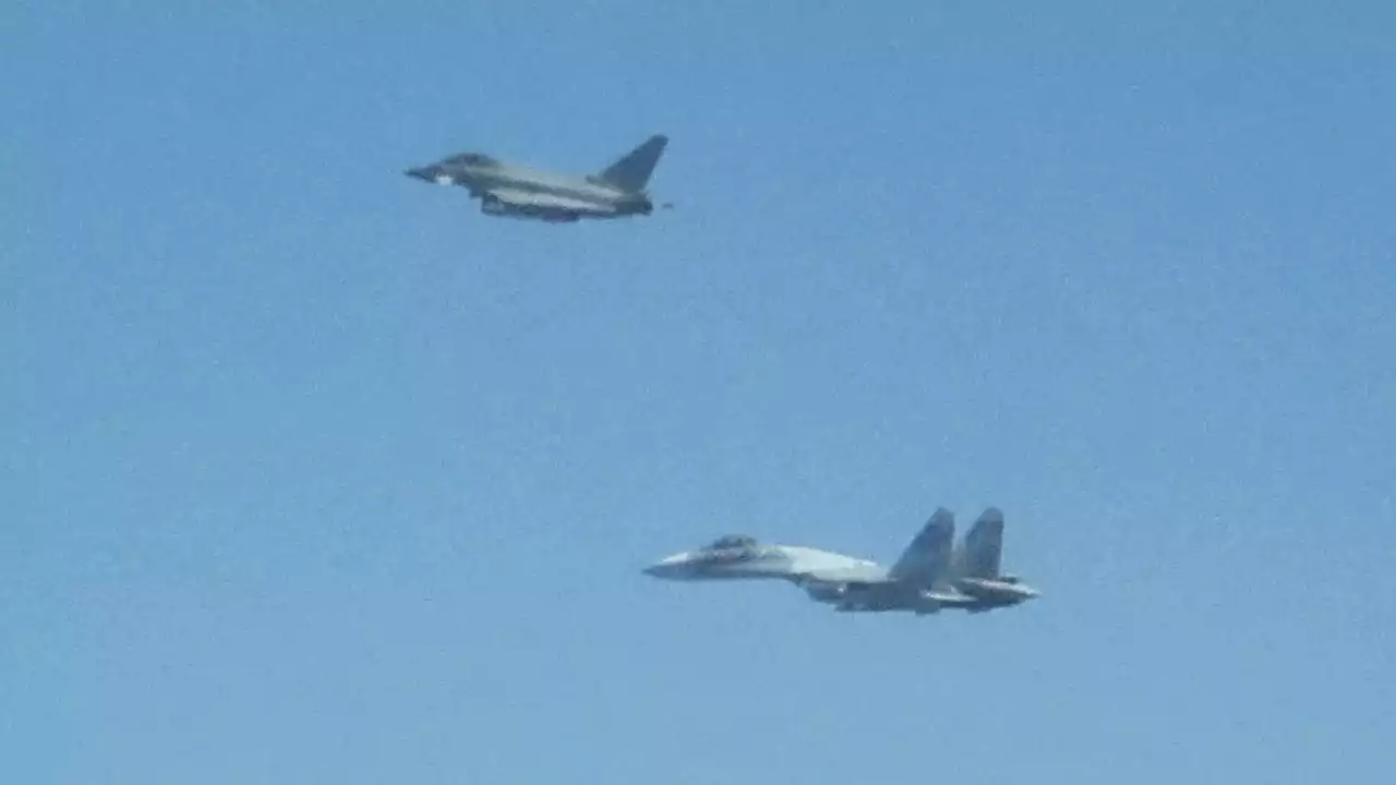 Moment RAF Typhoons intercept Russian fighter jets flying close to Nato airspace