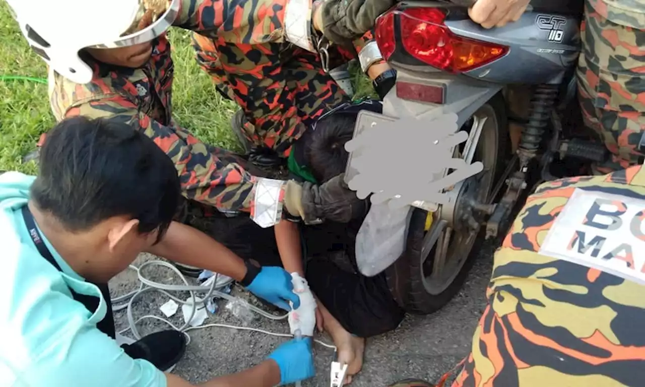 Tangan kanak-kanak 30 minit tersepit rantai motosikal