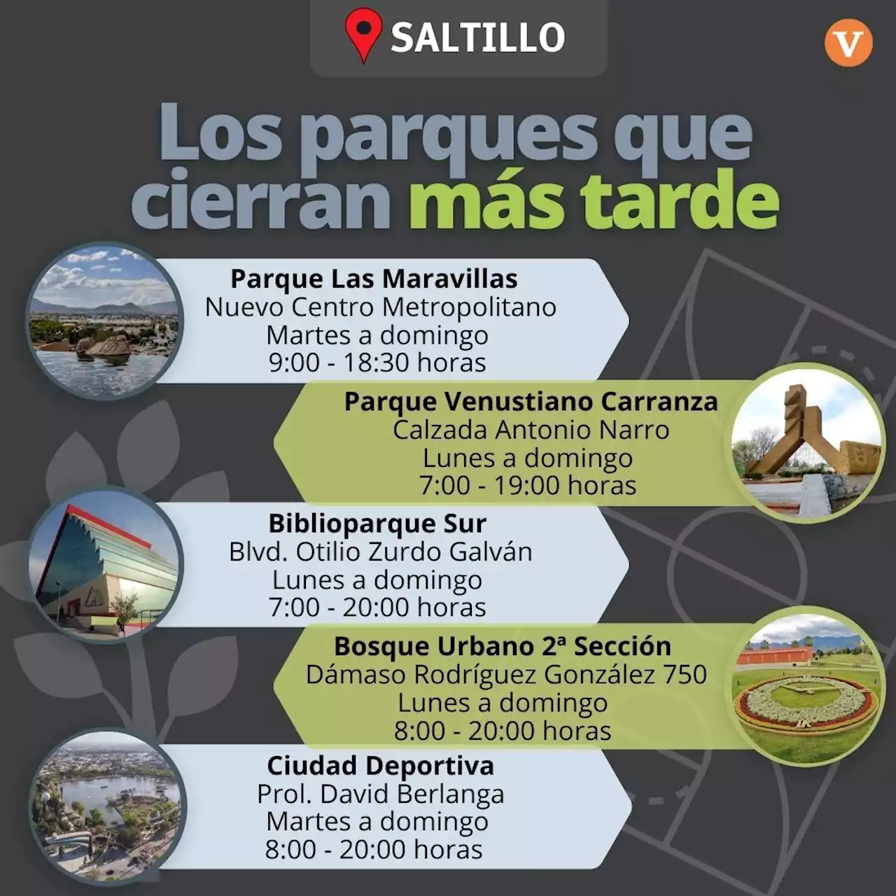 ¿Un paseo romántico? Estos son los parques que cierran más tarde en Saltillo