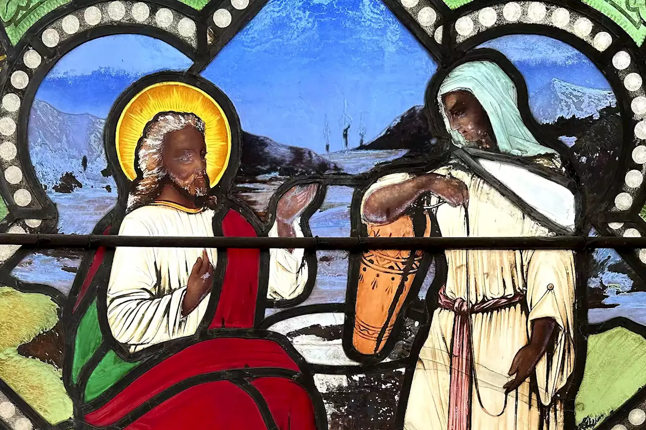 Stained glass window shows Jesus Christ with dark skin, stirring questions about race in New England