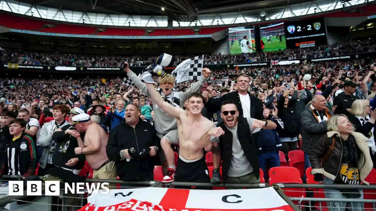 Notts County fans celebrate 'the best end to the best season'