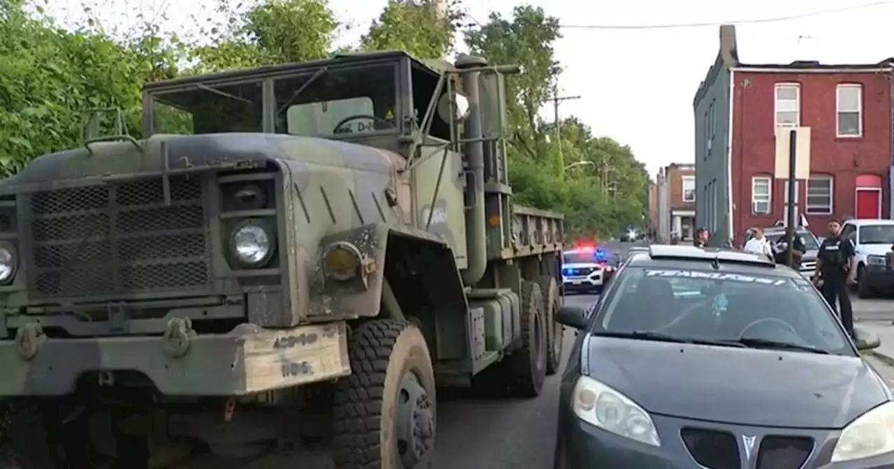 Suspect leads Maryland officers on highway chase in stolen 5-ton military vehicle