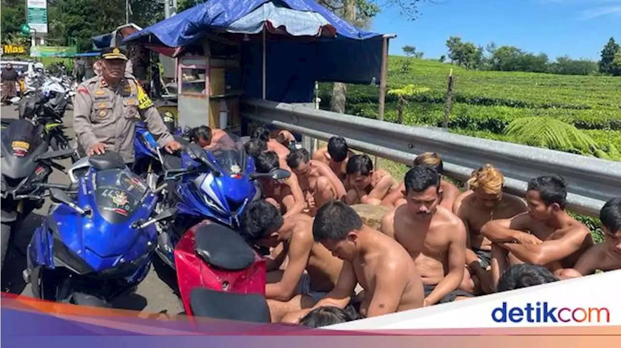 Konvoi Bertelanjang Dada di Puncak Bogor, Puluhan Pemotor Diamankan