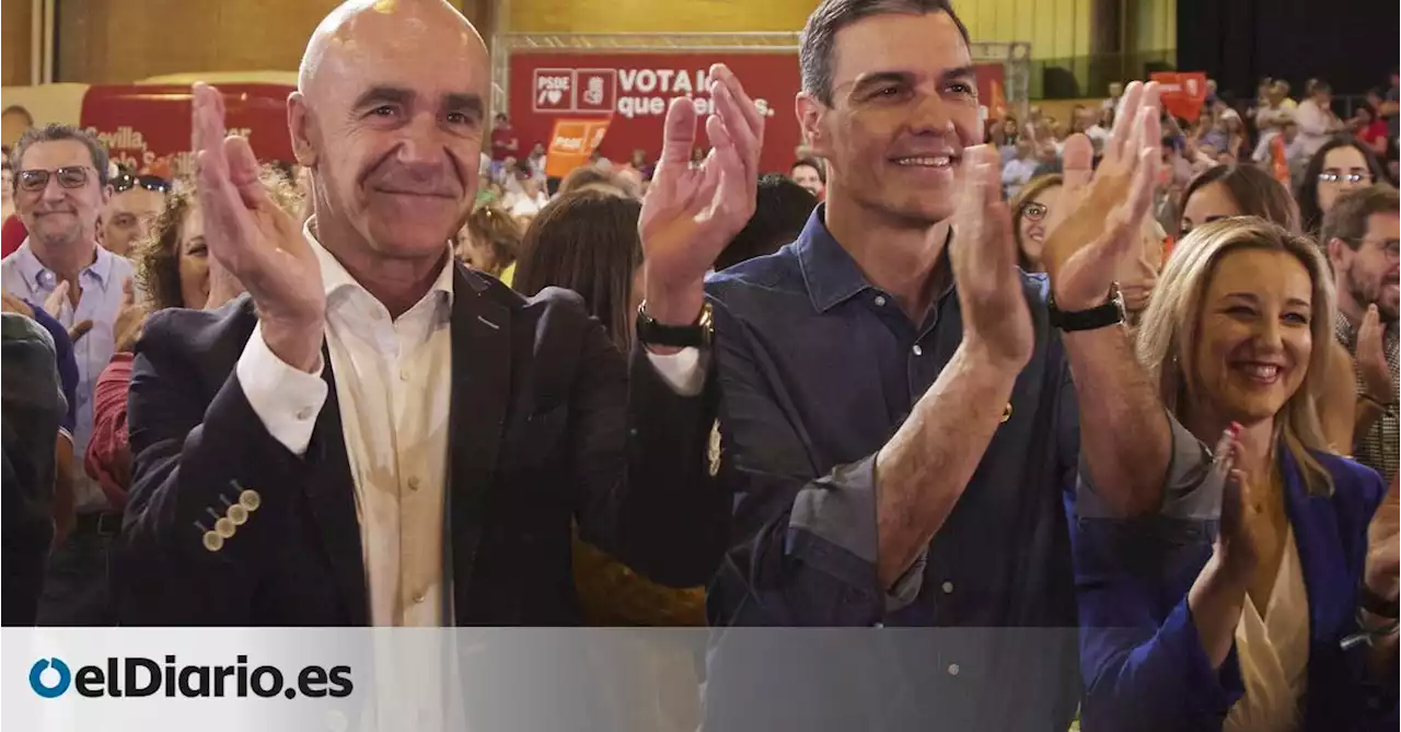 Sánchez hace sideral a Antonio Muñoz en su primer día de campaña: 'De Sevilla a Marte, pasando por la luna'