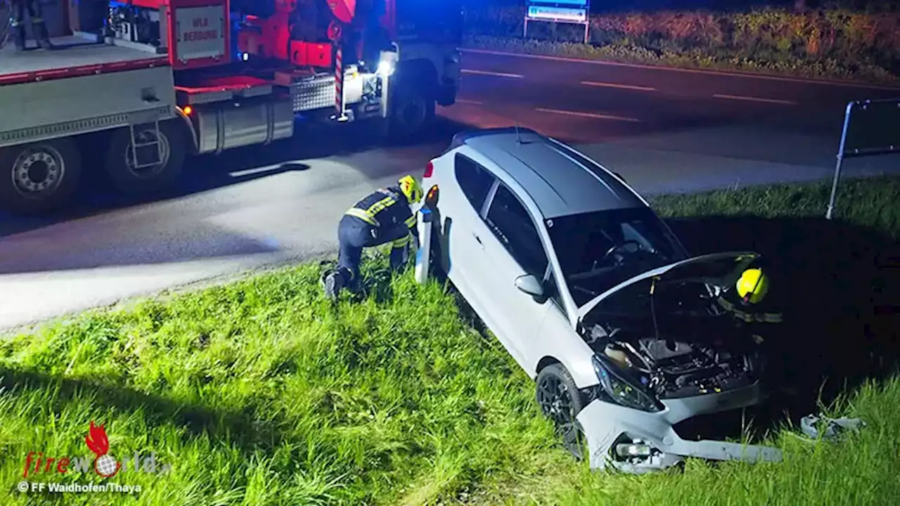 Nö: Pkw kollidiert in Höhe Ulrichschlag in Waidhofen mit Böschung