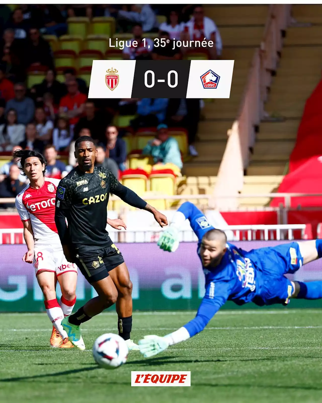 Monaco 0-0 Lille, Ligue 1 Uber Eats : Boadu sort sur blessure