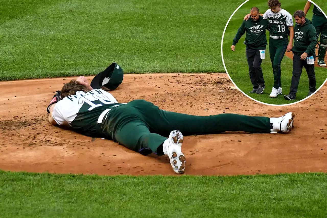 Rockies pitcher drilled in head by line drive but able to walk off field