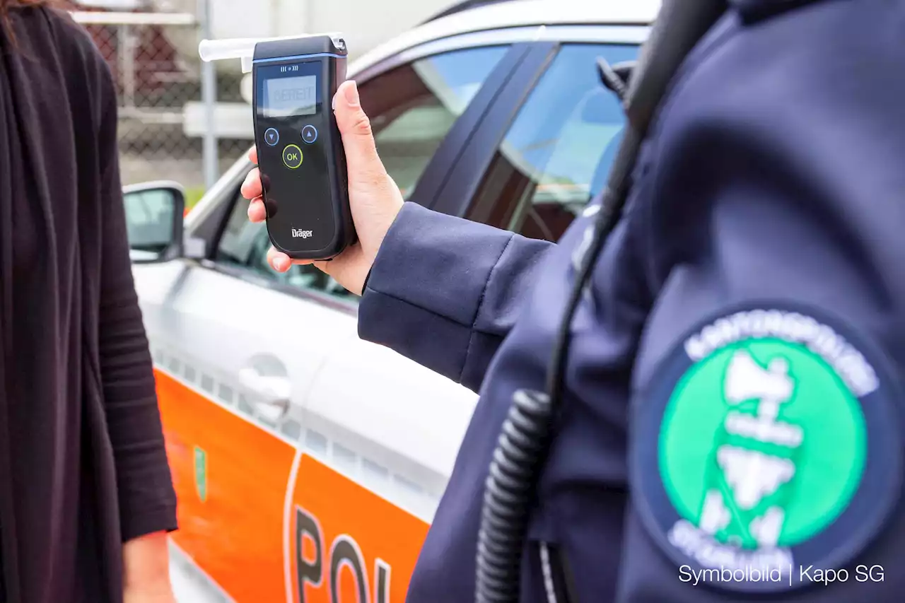 Kanton St.Gallen: Sechs alkoholisierte Verkehrsteilnehmende zur Anzeige gebracht