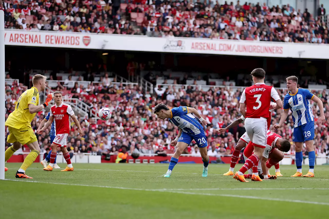 Arsenal dealt huge Premier League title blow as Brighton take lead early in second half