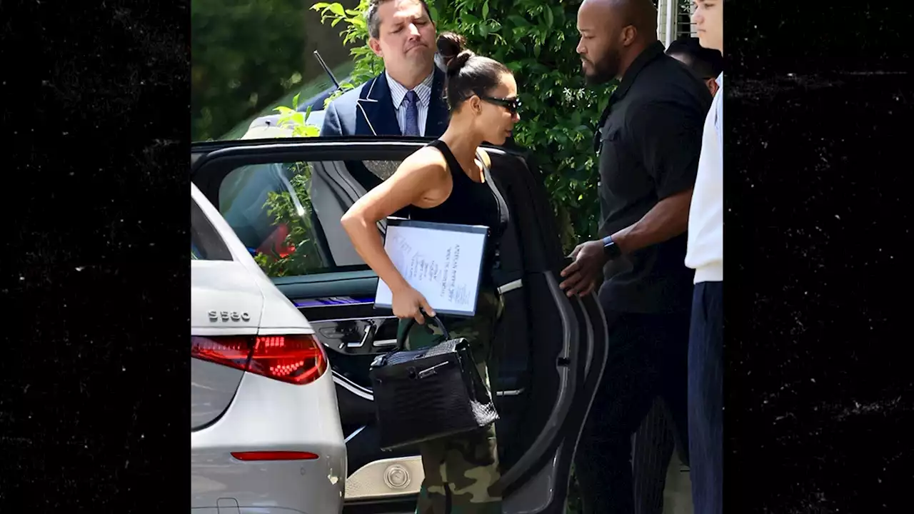 Kim Kardashian Heads Into Meeting Holding 'AHS' Script