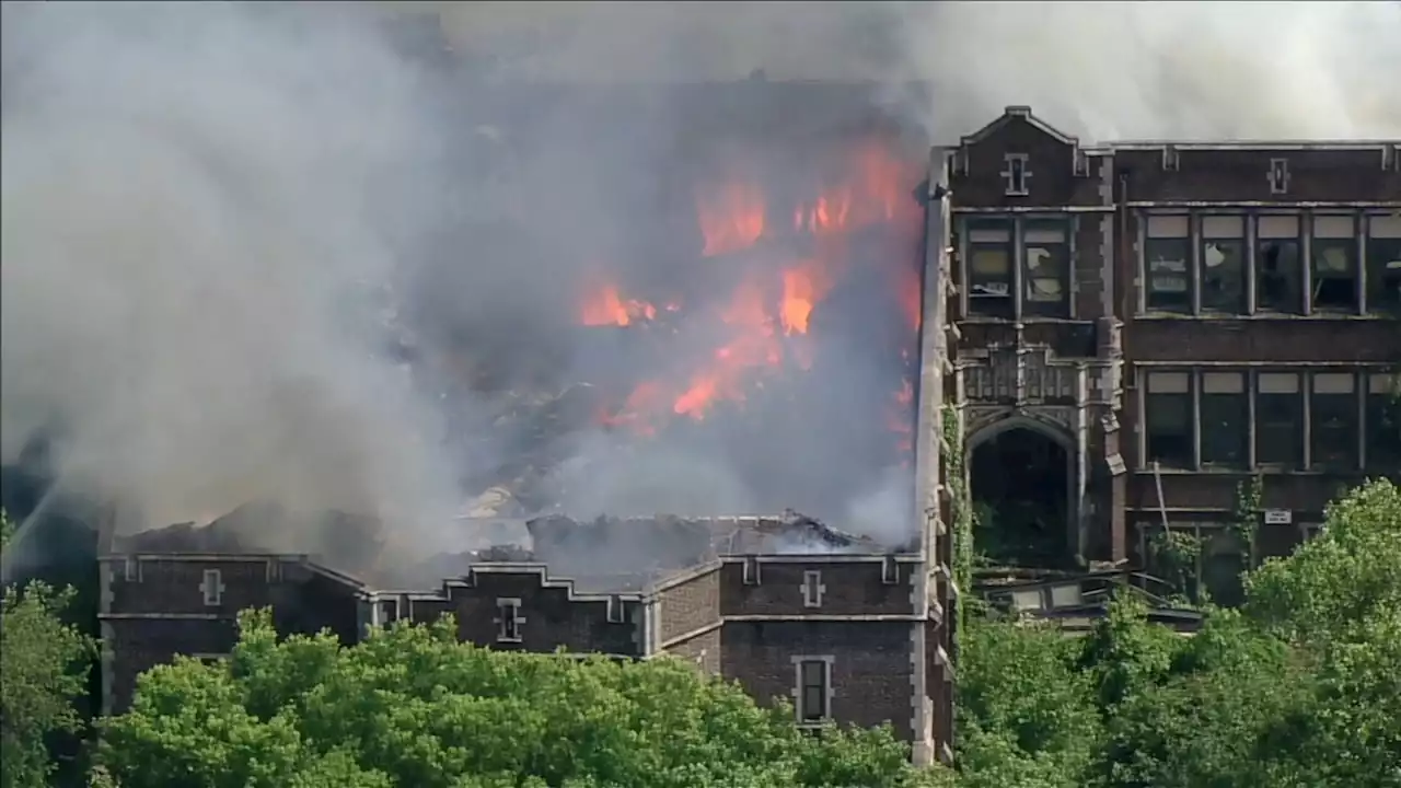 LIVE: Massive fire erupts at vacant school in Trenton, New Jersey