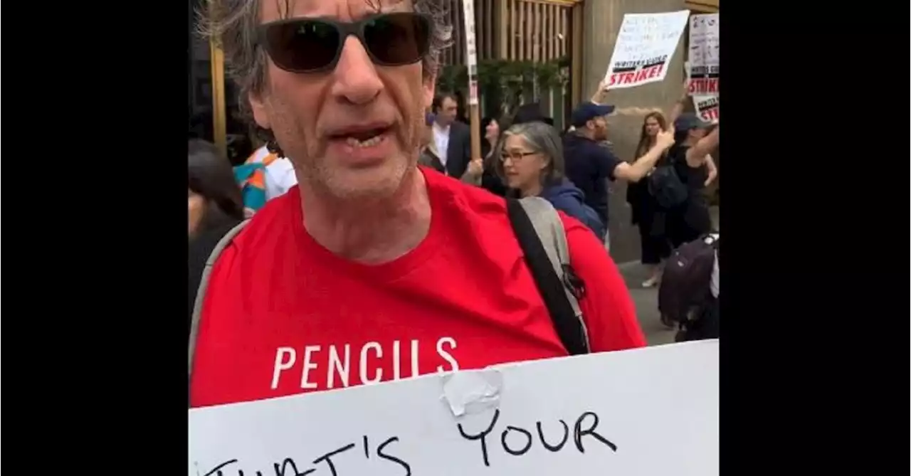 Good Omens: Neil Gaiman Joins Writers' Strike NYC Picket Lines (VIDEO)