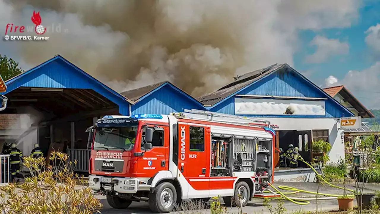 Stmk: Wirtschaftsgebäude steht in Kapfenstein in Vollbrand