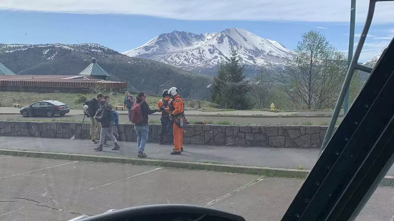 'Massive landslide' traps 12 on Mount St. Helens overnight, rescued Monday