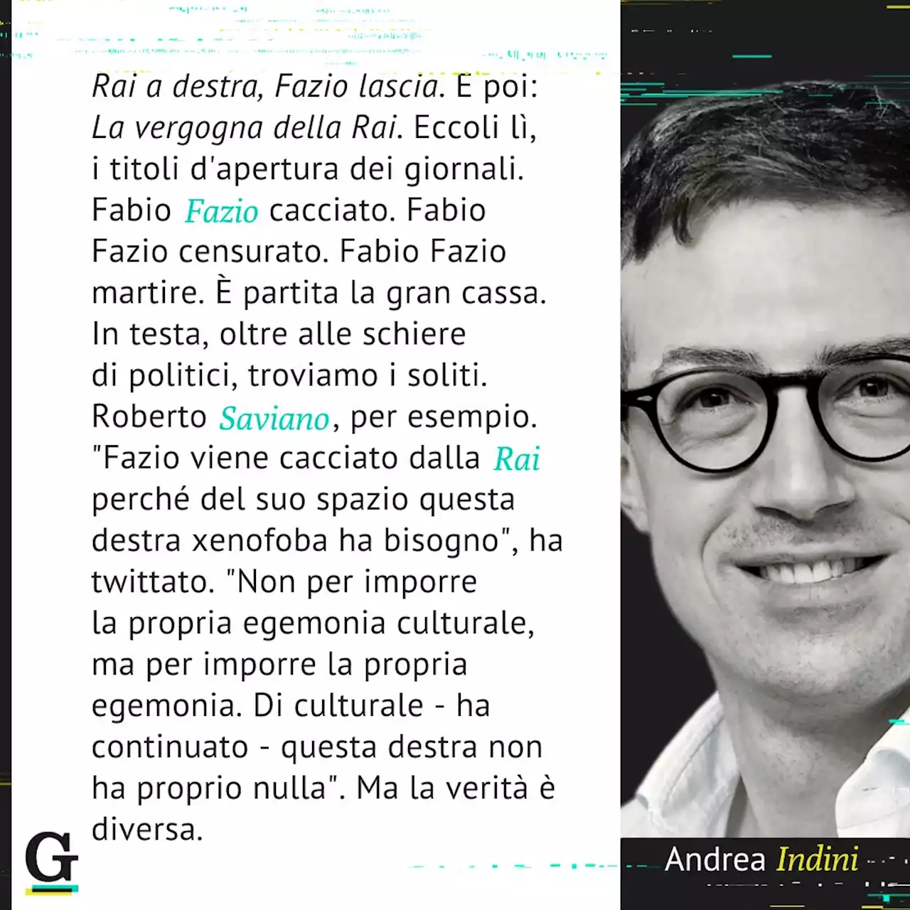 Le cinque balle sul 'martirio' di Fabio Fazio