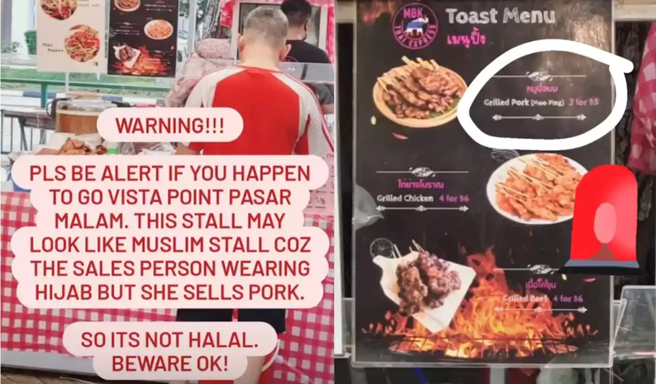 Man warns public after seeing woman in hijab selling pork satay at Woodlands pasar malam stall - Singapore News