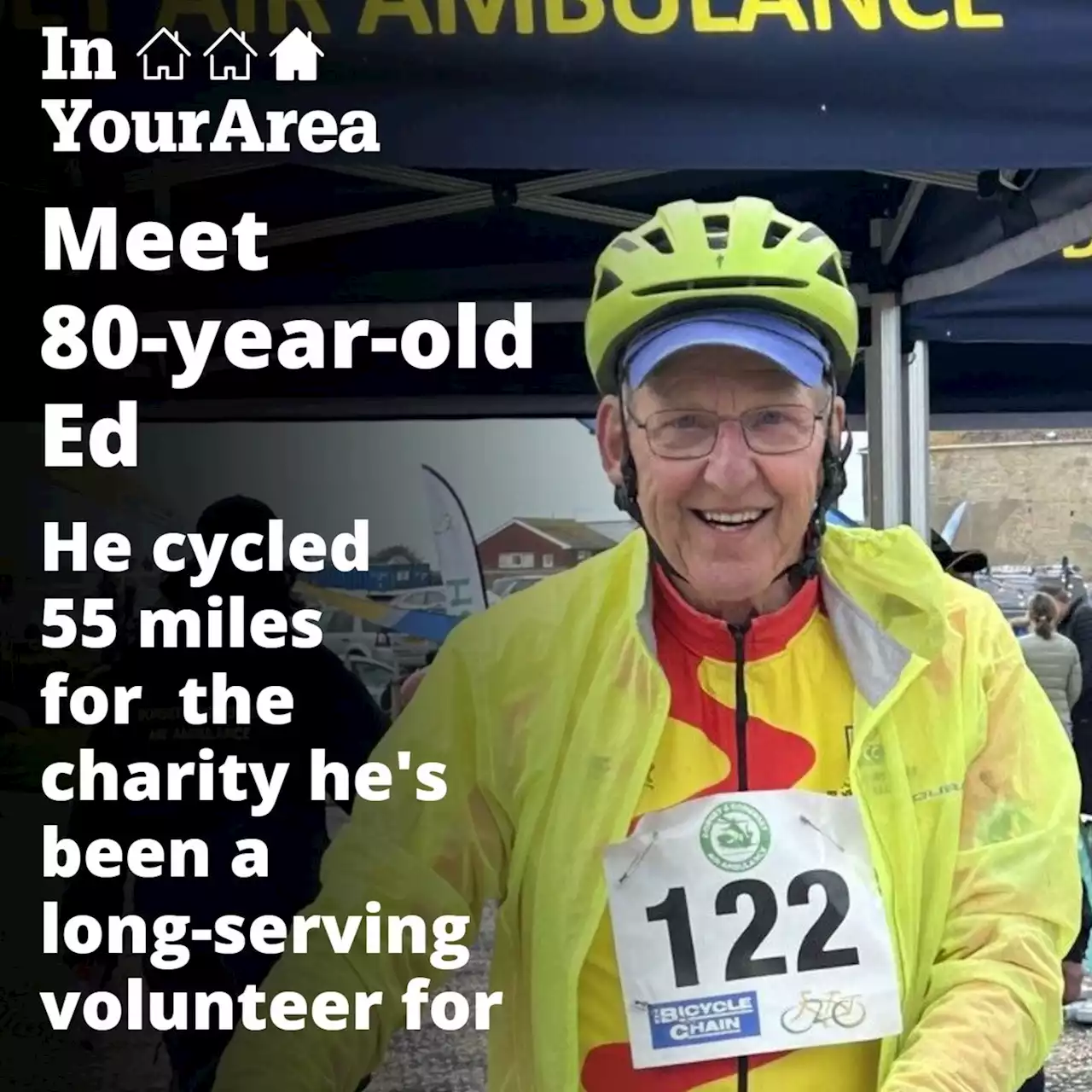 80-year-old Ed cycles 55 miles for Dorset and Somerset Air Ambulance