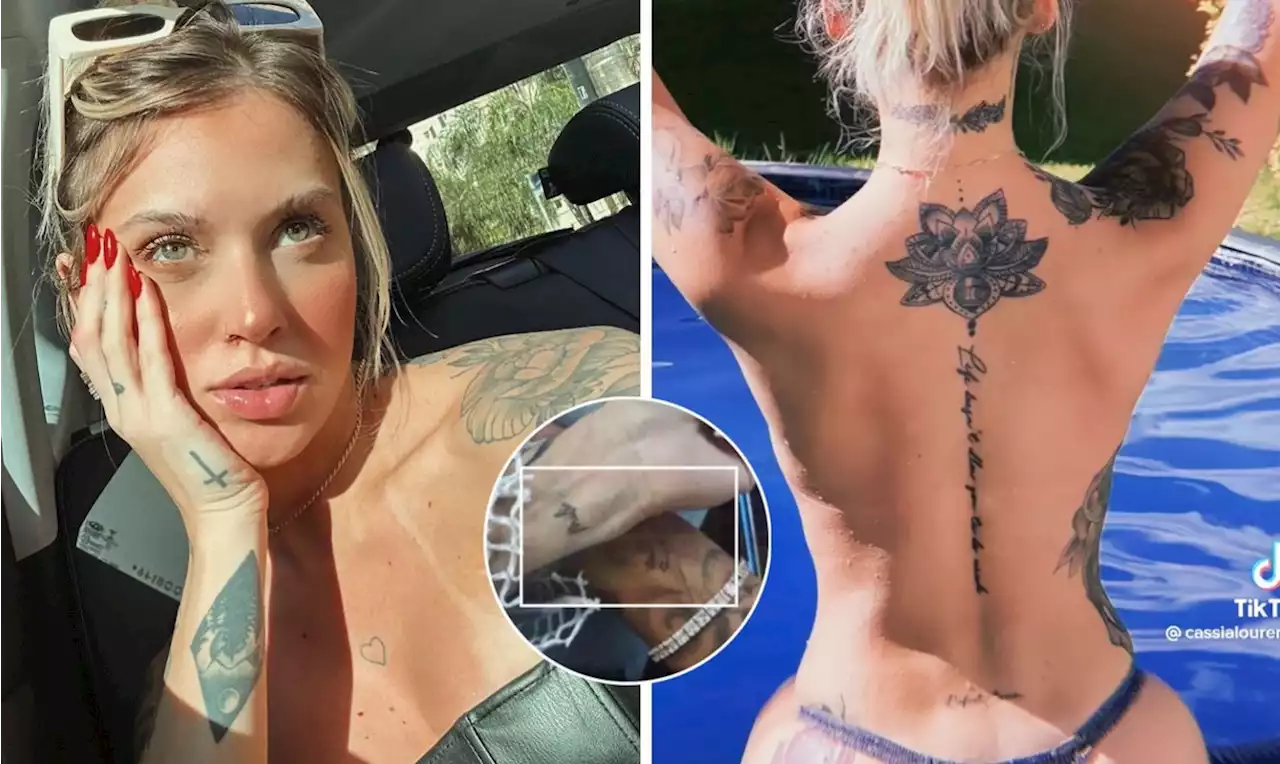 Cássia Lourenço teve nome de ex tatuado antes de fazer tatuagem de casal com Éder Militão