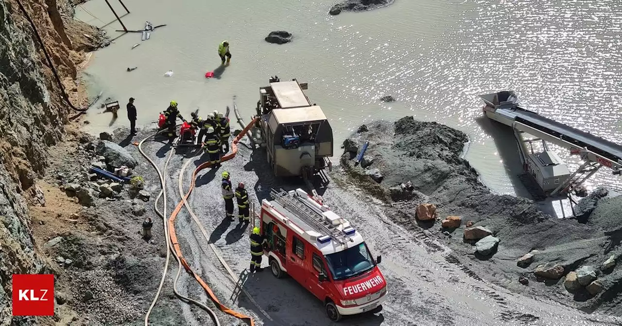 Großes Feuerwehraufgebot - Nach starken Regenfällen: Steinbruch Aldrian in Oberhaag überflutet